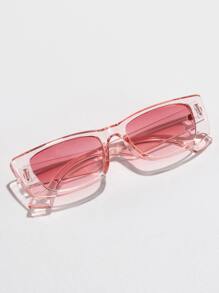 1 Pair Unisex Rectangular Sunglasses For Family Outings, Travel, Festivals, Sports, Driving, Beach, Music Festivals, Summer Accessories, Vacations, UV Protection, Golf, Hiking, Elegant Outfit, Street Style, Sports, Parties, Fishing, Outdoor Activities, Holidays - Pink - View 4