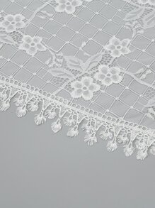 1pc Women's Fashion Wedding Veil, Minimalist Triangle Scarf Casual Shawl, Hollow Bridal Shawl - White - View 8