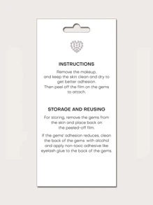 1 hoja Pegatina tatuaje facial con diamante de imitación - Rojo - Ver 3