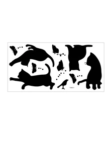 1pc Cat Pattern Wall Sticker, Stickers, Wall Decal, Vinyl Decal For Home Decorations, Spring Decoration Items Refresh Your Home, Festival Decoration Stickers Gifts Birthday Graduation