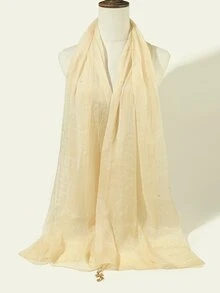 Bow Charm Hijab - Beige - View 1