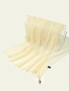 Bow Charm Hijab - Beige - View 2