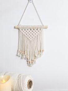 1 szt. Minimalistyczna makrama ścienna, boho tkanina pleciona, wisząca dekoracja do dekoracji domu, wystrój domu, wystrój pokoju, wystrój ściany