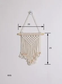 1 szt. Minimalistyczna makrama ścienna, boho tkanina pleciona, wisząca dekoracja do dekoracji domu, wystrój domu, wystrój pokoju, wystrój ściany