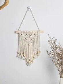 1 szt. Minimalistyczna makrama ścienna, boho tkanina pleciona, wisząca dekoracja do dekoracji domu, wystrój domu, wystrój pokoju, wystrój ściany