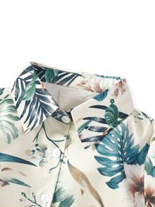 小男童熱帶圖案襯衫和短褲 - 彩色 - 查看 3