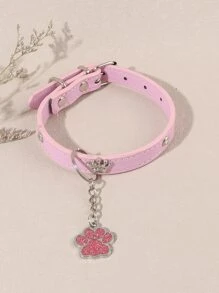 Paw Pendant Pet Collar - Pink - View 5