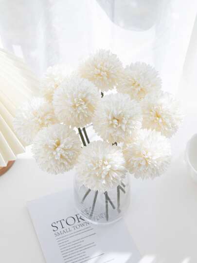 1/2/5/12/16pcs Artificial Chrysanthemum Flower Balls, Embroidered Balls, Wedding Decor, Home Vase Decor, Restaurant, Living Room, Bedroom, Bridal Bouquet, Wrist Corsage, Boutonniere, Birthday Party Decor, Valentine's Day Gift