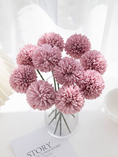 1/2/5/12pcs Artificial Chrysanthemum Flower Balls, Embroidered Balls, Wedding Decor, Home Vase Decor, Dining Room, Living Room, Bedroom, Bridal Bouquet, Wrist Corsage, Boutonniere, Birthday Party Decor, Valentine's Day Gift, Autumn Decor, Back To School Room Decor, Stationery