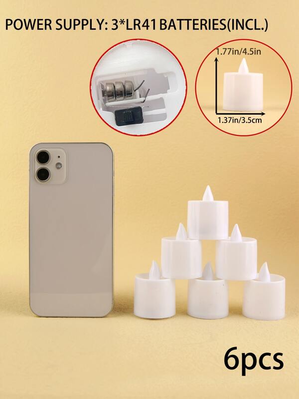 6pcs Electronic Flameless Candle SHEIN UK