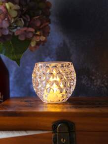 1pc Retro Honeycomb Shaped Electronic Candle Decorative Lamp For Room Decoration And Ambiance - Yellow - View 6
