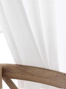 1入組素色戶外防水窗簾 - 白色 - 查看 5