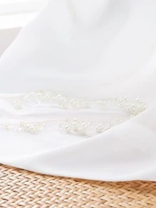 1入組素色戶外防水窗簾 - 白色 - 查看 7