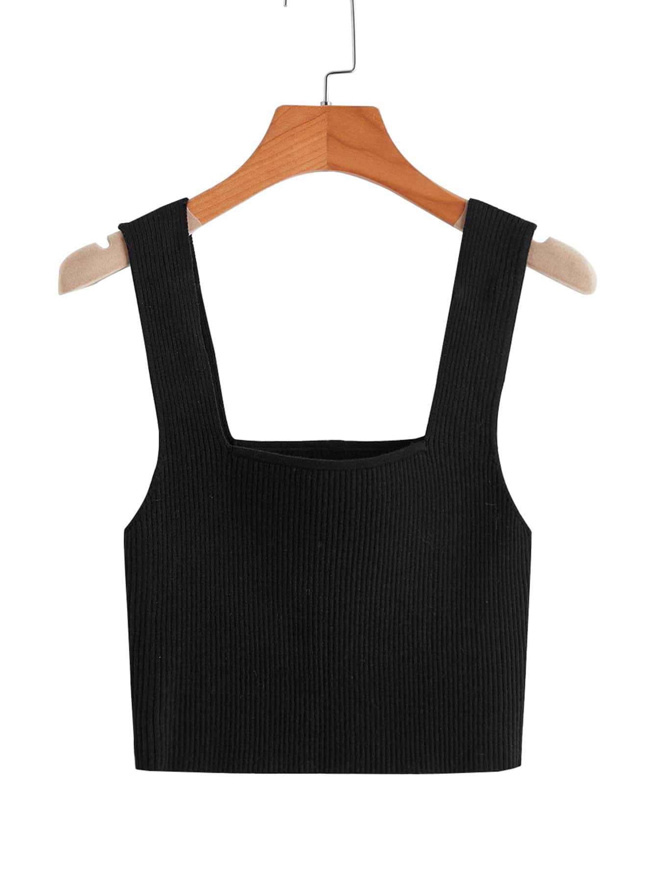 Flirla Plus Ribbed Knit Top - Black - View 1