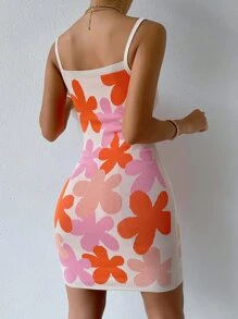 Chiquease Floral Pattern Jumper Dress - Multicolor - View 2