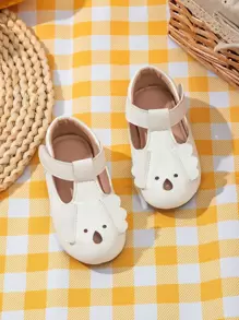 Girls Cartoon Design Mary Jane Flats - White - View 1