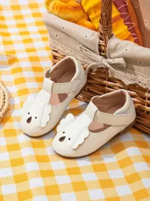 Girls Cartoon Design Mary Jane Flats - White - View 2