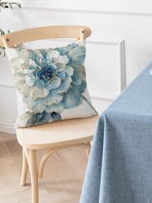 1pc Floral Print Cushion Cover Without Filler, Fabric Square Shaped Pillowcase For All Season - Multicolor - View 4