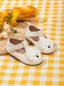 Girls Cartoon Design Mary Jane Flats - White - View 3