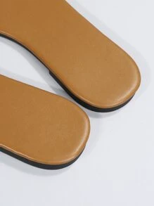 Fashionable Outdoors Flat Slippers for Women, Clear Single Band PVC Open Toe Slide Sandals - Clear - View 7