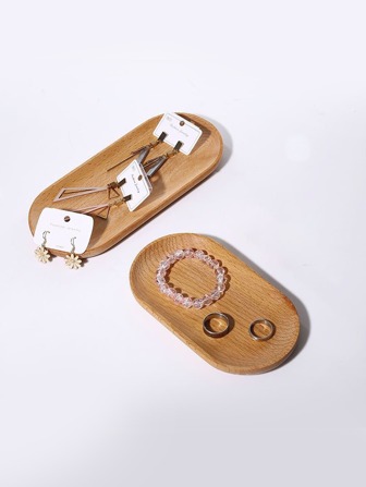 Taca na biżuterię Bransoletka z litego drewna Taca ekspozycyjna na pierścionki Szary organizer na biżuterię Uchwyt na naszyjniki Stojak na biżuterię Talerz z biżuterią