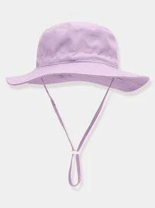 Girls Solid Sun Hat - Mauve Purple - View 1