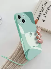 1 ốp lưng TPU vân sần kèm dây đeo hình trái tim, tương thích với iPhone 11/12/13/14/15/15 Pro/15 Plus/15 Pro Max, tương thích với dòng , tương thích với iPhone 15/15 Plus/15 Pro/15 Pro Max, chống nước, chống sốc, chống rơi, chống trầy xước. Phiên bản quốc tế, không phải phiên bản nội địa. - Màu xanh Bạc hà - Xem 4