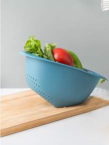 1pc Plain Drain Basket - Blue - View 2