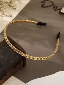 Chain Design Headband Street,Hairband,Hair Hoop,Hair Accessories Headbands Head Accessories - Gold - View 2