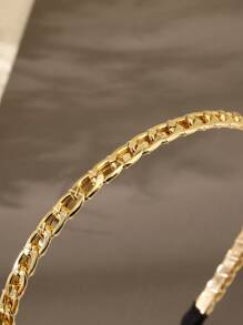 Chain Design Headband Street,Hairband,Hair Hoop,Hair Accessories Headbands Head Accessories - Gold - View 3