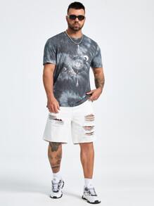 EASEVO 男士紮染星月印花T恤 - 彩色 - 查看 4