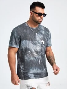 EASEVO 男士紮染星月印花T恤 - 彩色 - 查看 5