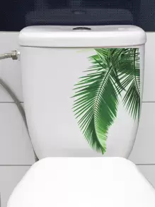 1pc Leaf Pattern Toilet Lid Decal, Stickers, Wall Decal, Vinyl Decal For Home Decorations, Spring Decoration Items Refresh Your Home, Festival Decoration Stickers Gifts Birthday Graduation - Green - View 7