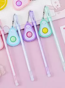 4 piezas Pluma de gel aguacate con diseño al azar - Multicolor - Ver 1