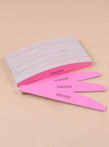 klimonla 5pcs 200/240 Grit Nail File Set,Nail Supplies,Nail Tools,Nail Art Tools,Back To School,Nails,Nail Tools For Press On Nails - Pink - View 1