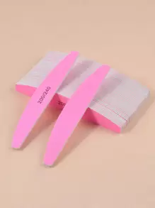 klimonla 5pcs 200/240 Grit Nail File Set,Nail Supplies,Nail Tools,Nail Art Tools,Back To School,Nails,Nail Tools For Press On Nails - Pink - View 3