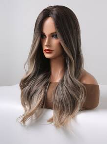 Tóc giả màu nâu ombre nhiều màu phần giữa dài xoăn tổng hợp cho phụ nữ tóc giả dự tiệc hàng ngày tóc giả chịu nhiệt - Nhiều màu - Xem 5