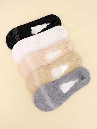 5pairs Lace Invisible Socks