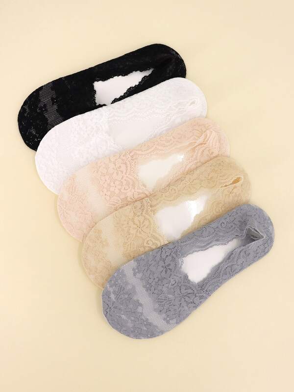 5pairs Lace Invisible Socks
