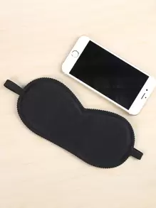 1pc Plain Eye Cover, Black Polyester Comfortable Blindfold Eye Cover, Night Eyeshade Cover For Travel SleepingFor Bedroom,Travel,Office,School, Back To School Supplies
