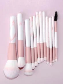 12pcs Marble Print Makeup Brush Set,Brush Set,Makeup Brush Kit,Make Up Brush Set,Make Up Set Complete,Makeup Brush Set,Complete Makeup Kit,Brush Kit,Brushes Makeup Set,Makeup Gift Set - Baby Pink - View 4