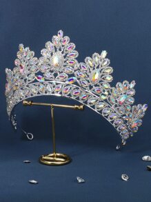 1 Vương miện cô dâu đính đá lấp lánh sang trọng kèm hộp đựng, Vương miện cưới phong cách Châu Âu cho cô dâu - Nhiều màu - Xem 6