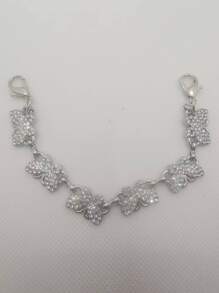 1pc Rhinestone Butterfly Decor Shoe Decoration - Silver - View 2