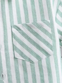 SHEIN 小男童條紋圖案襯衫和短褲附背心 - 彩色 - 查看 6