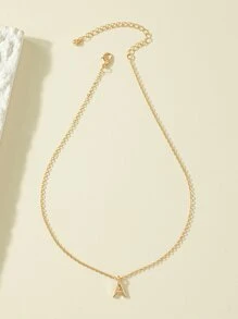 字母墜飾項鍊 - 金黃色 - 查看 4