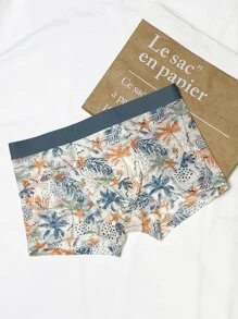 Men Tropical Print Boxer Brief - Multicolor - View 1