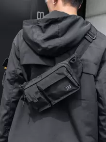 Men's Waist Bag Nylon Bum Bags Sling Bag Side Bag For Travel Vacation Sport School Business Multifunctional Lightweight Men Gifts Gift For Men Fanny Pack Outdoor Multifunctional Dad Gifts Father Gifts Men Gifts Present Valentines Gifts - Black - View 1