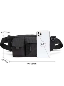 Men's Waist Bag Nylon Bum Bags Sling Bag Side Bag For Travel Vacation Sport School Business Multifunctional Lightweight Men Gifts Gift For Men Fanny Pack Outdoor Multifunctional Dad Gifts Father Gifts Men Gifts Present Valentines Gifts - Black - View 5