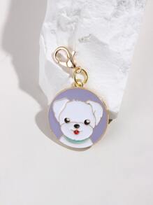 Pomeranian Design Round Dog Tag, Multicolor, 1pc (Collar Not Included, Only For Photo Shoot) - Multicolor - View 4