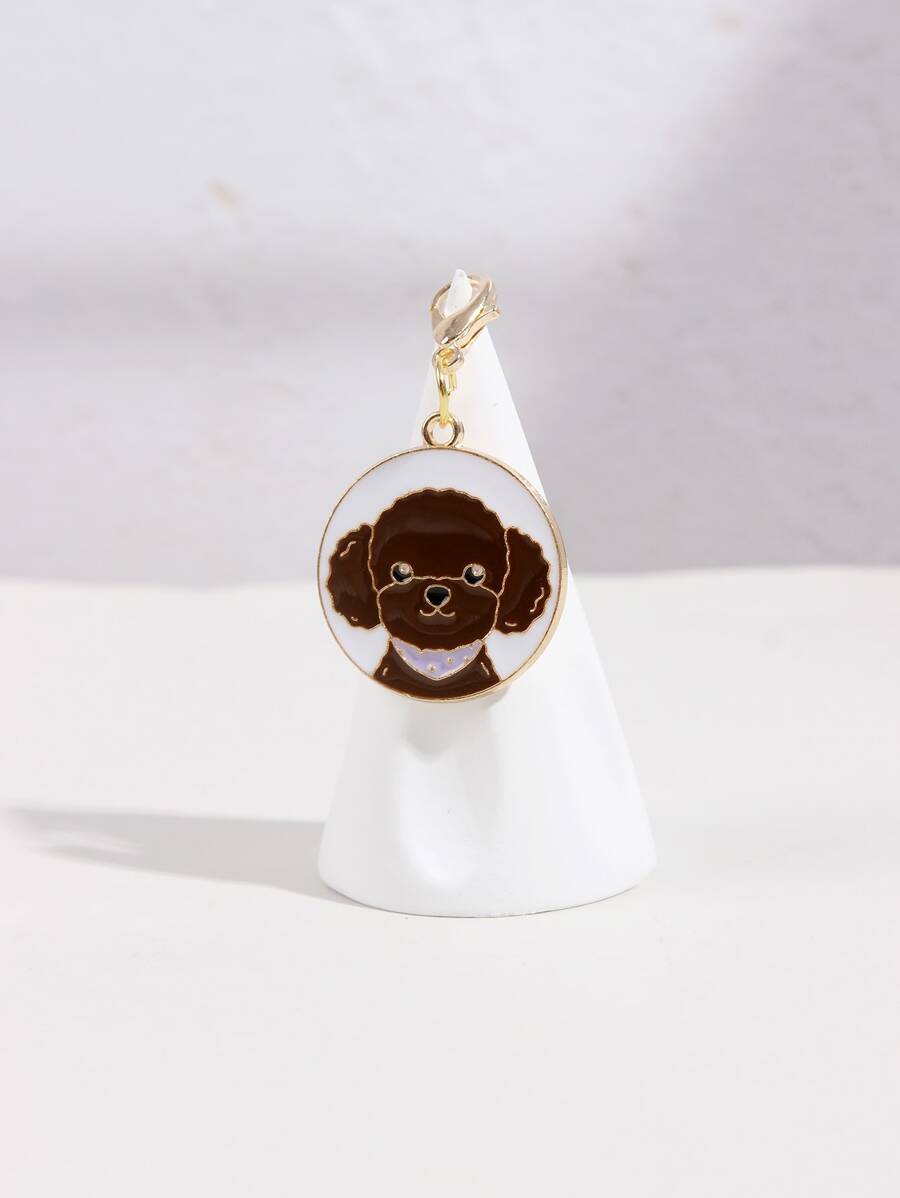 1pc Dog Print Pet ID Tag - màu nâu - Xem 1